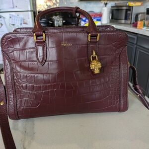 Alexander McQueen Burgundy Leather Bag
